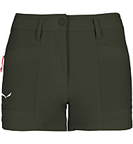 Salewa Puez DST W Cargo - pantaloni corti trekking - donna, Dark Green/White/Red