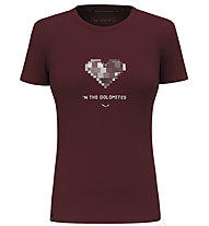 Salewa Pure Heart Dry W - T-shirt - donna, Dark Red