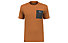 Salewa Pure Logo Pocket Am - Trekking-T-Shirt - Herren, Orange/Black