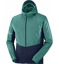 Salomon Agile FZ Hoodie Pacific - giacca trail running - uomo, Green/Blue