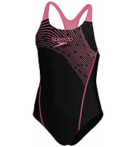 Speedo Medley Logo Medalist Jr - Badeanzug - Mädchen, Black/Pink