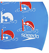 Speedo SLOGAN PRT - Badehaube - Kinder, Blue/White/Red