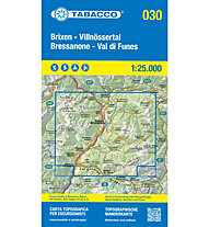Tabacco Carta N.030 Bressanone - Val di Funes - 1:25.000, 1:25.000