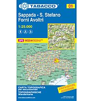 Tabacco Karte N.01 Sappada, Santo Stefano, Forni Avoltri - 1:25.000, 1:25.000