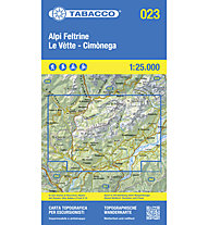 Tabacco Carta N.023 Alpi Feltrine / Le Vètte - Cimònega - 1:25.000, 1:25.000