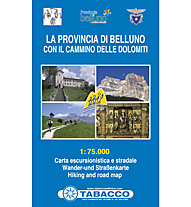 Tabacco Provincia di Belluno 1:75.000 carta escursionistica, 1:75.000