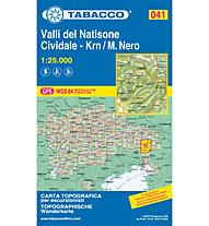 Tabacco Karte N. 041 Valli del Natisone - Cividale - Krn / M.Nero (1:25.000), 1:25.000