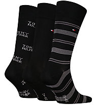 Tommy Hilfiger Giftbox Tommy Stripe 3P - lange Socken - Herren, Black