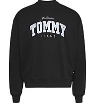 Tommy Jeans Crop Varsity - felpa - uomo, Black