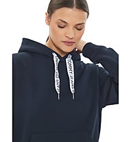 Tommy Jeans Logo Drawcord W - felpa con cappuccio - donna, Dark Blue