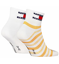 Tommy Jeans Quarter Stripes - kurze Socken, Yellow