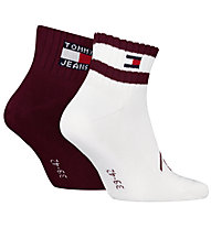 Tommy Jeans TH Quarter 2P Stripe - kurze Socken, Red