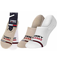 Tommy Jeans TH Uni No Show High Cut 2P - kurze  Socken - Herren, Beige/White