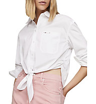 Tommy Jeans Tie Front Cropped - camicia maniche lunghe - donna, White