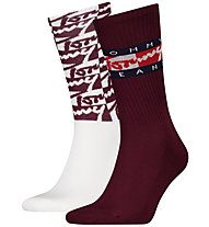 Tommy Jeans TJ 2P Tommy Flag - lange Socken - Herren, Red