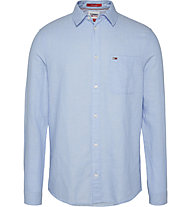 Tommy Jeans Tjm Linen Blend Shirt - Langarmhemd - Herren, Light Blue