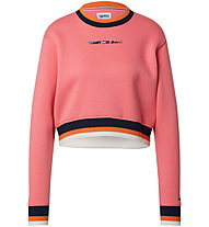 Tommy Jeans Tjw Regular Crop Tipping Crew - Sweatshirt - Damen, Pink