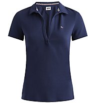 Tommy Jeans Tjw Slim Flag V-Neck Polo Ss - T-Shirt - Damen, Dark Blue