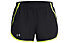 Under Armour Fly By W - pantaloni corti running - donna, Black/Yellow