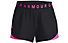 Under Armour Play Up 3.0 - pantaloni corti fitness - donna, Black/Dark Pink
