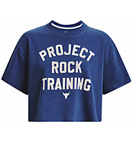 Under Armour Project Rock Rival Terry W - T-shirt - donna, Blue