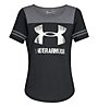 Under Armour Sportstyle Baseball - T-shirt fitness - donna, Black/Grey