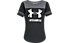 Under Armour Sportstyle Baseball - T-shirt fitness - donna, Black/Grey