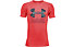 Under Armour Tech Hybrid Print Fill Logo - t-shirt fitness - ragazzo, Light Red/Black
