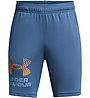Under Armour Tech Logo Jr - pantaloni fitness - bambino, Blue/Orange