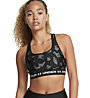 Under Armour Crossback MID Print - reggiseno sportivo a medio impatto - donna, Black/Grey