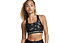 Under Armour Crossback MID Print - reggiseno sportivo a medio impatto - donna, Black/Grey