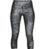 Under Armour HeatGear® Armour Print - pantaloni 3/4 fitness - donna, Dark Grey