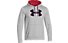 Under Armour UA Storm Fleece Big Logo Hoodie, True Grey Heater/Red/Academy